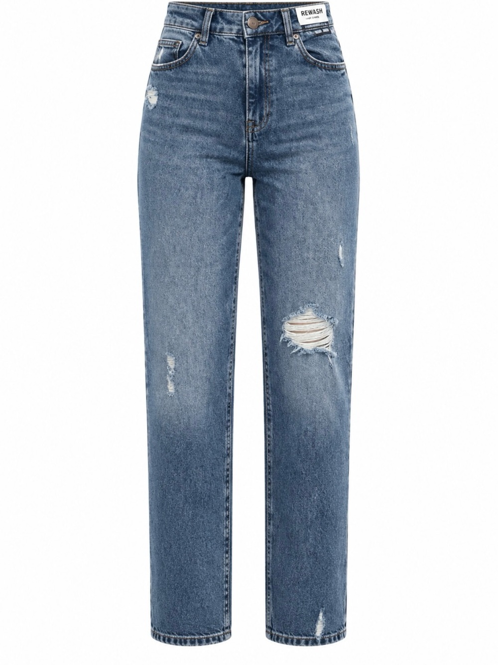 Light Wash Ripped Trendy Jeans High Rise Rewash VIP NWT